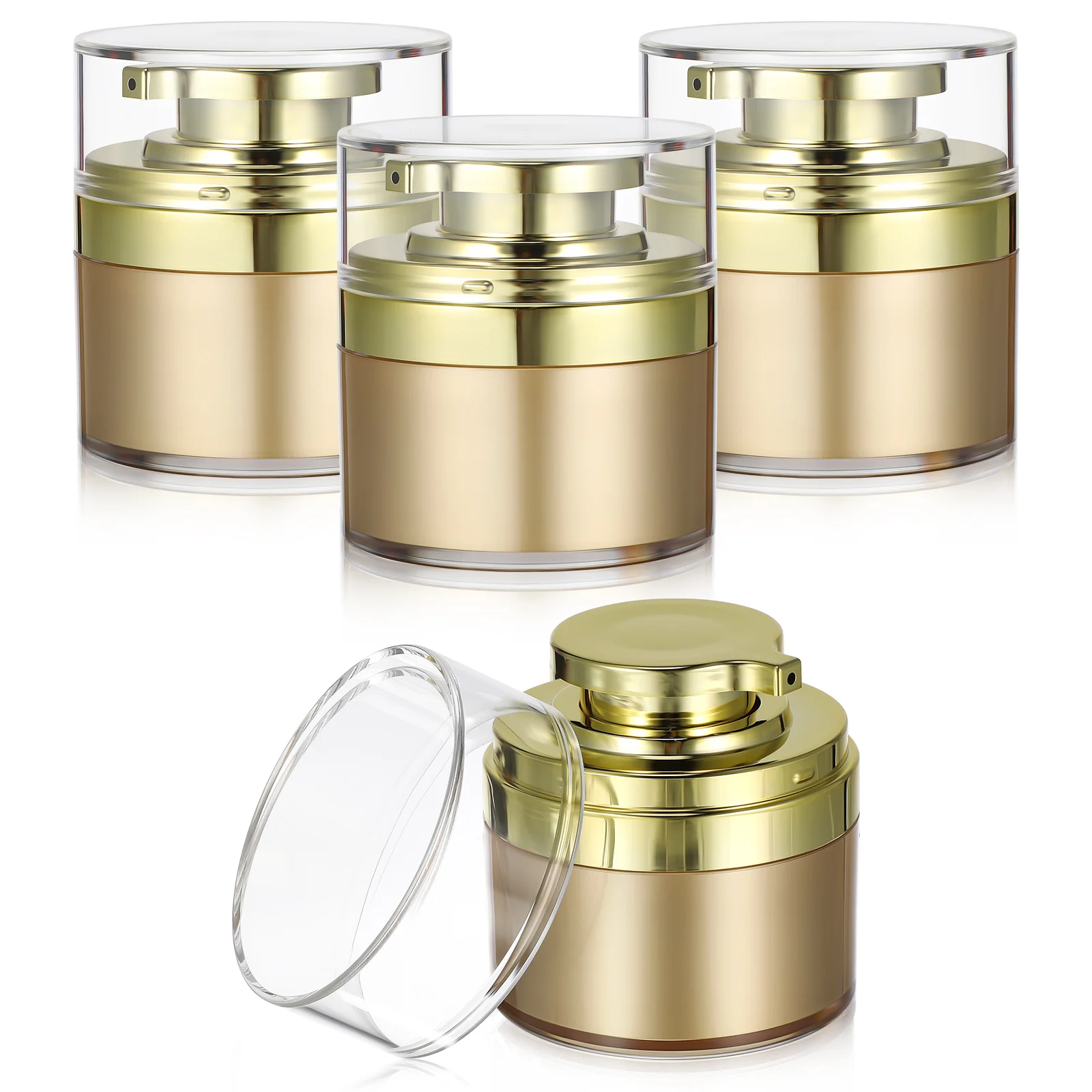 

4 Pcs Airless Pump Jar Cream Skincare Vacuum Dispenser Empty Jars Pp Travel Containers