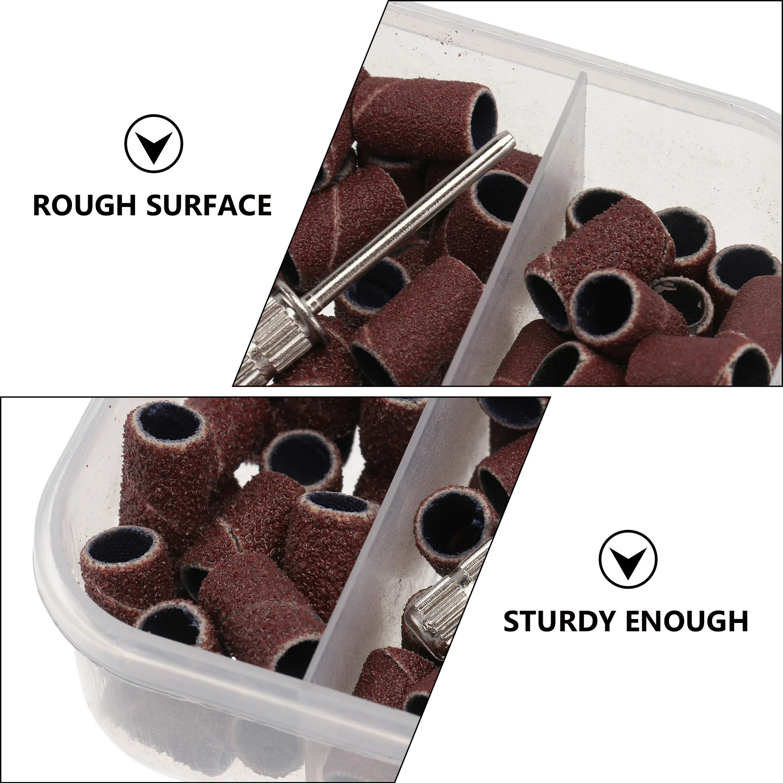 1 صندوق حلقات رمل مانيكير عالية الجودة مع سطح خشن لإزالة غراء طلاء الأظافر الفعالة تلميع فن الأظافر الاحترافي #6