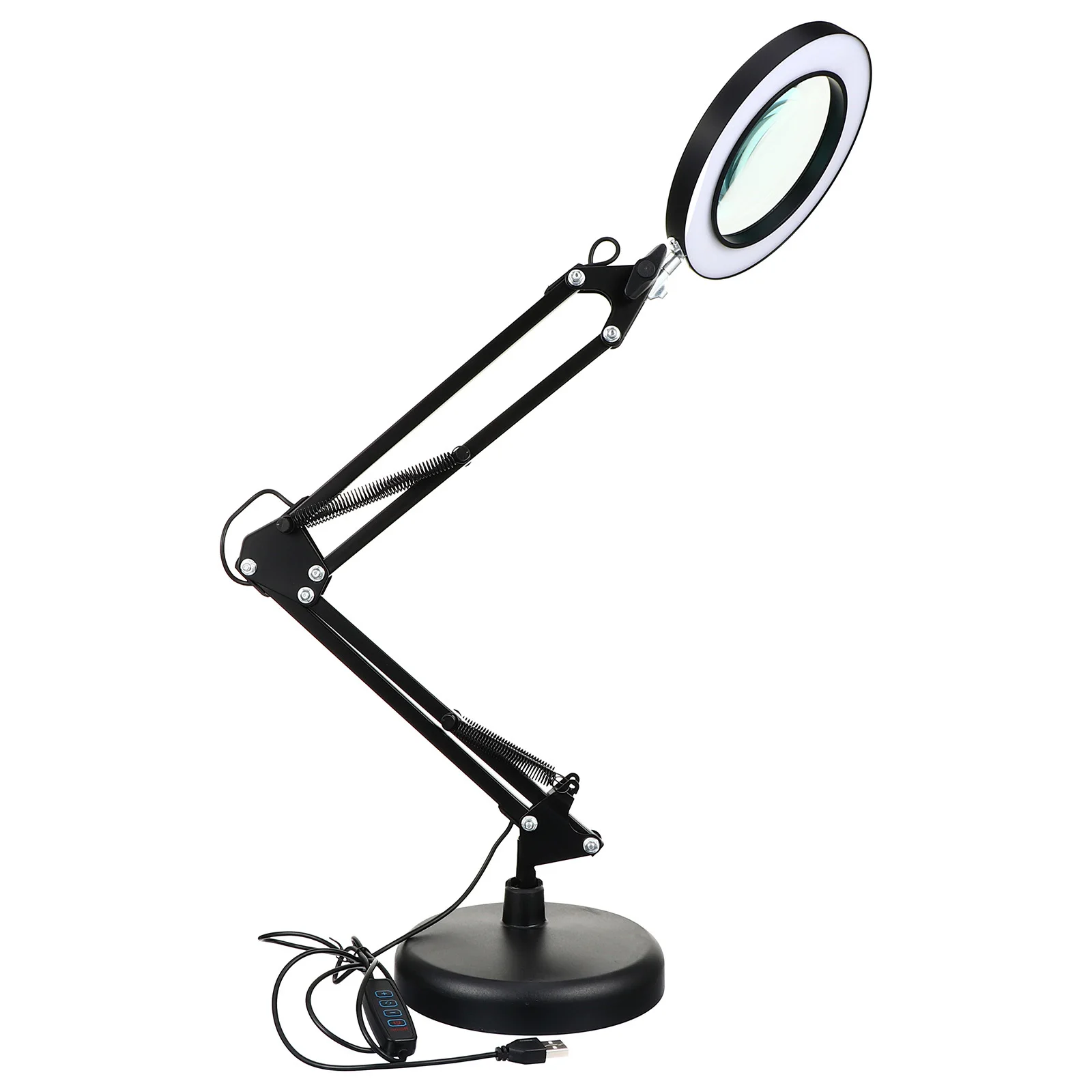 1Set LED Magnifying Lamp 5X Magnifier with Natural Light Protection for Beauty Facial Use Shadow Free Multi Angle Lighting
