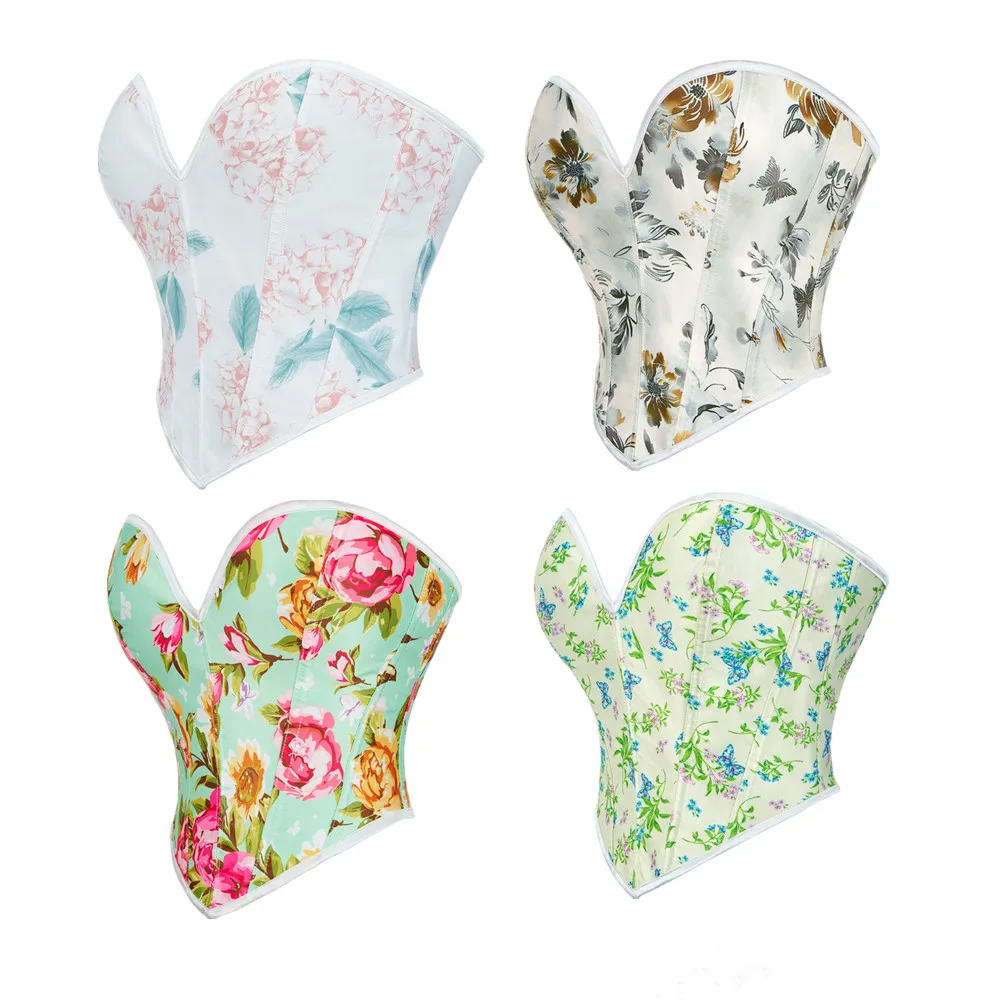 

Женский корсет с завышенной талией в стиле ретро, укороченные топы, готическое нижнее белье на шнуровке, утягивающий формирователь, модные бюстье без бретелек