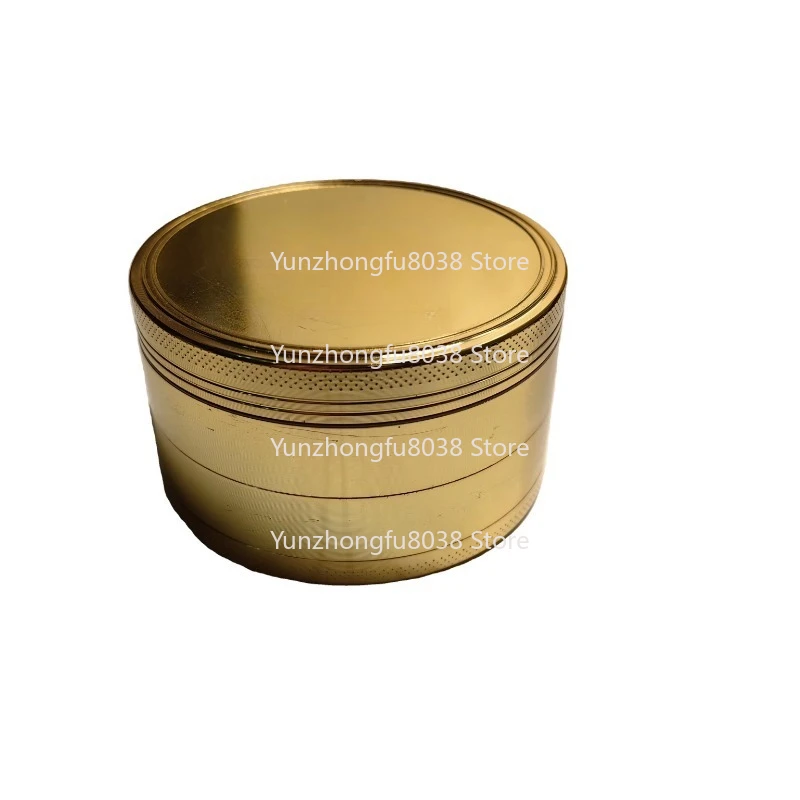 75Mm Metallic Gold 4-layer Herb Grinder with Trichomes Screen
