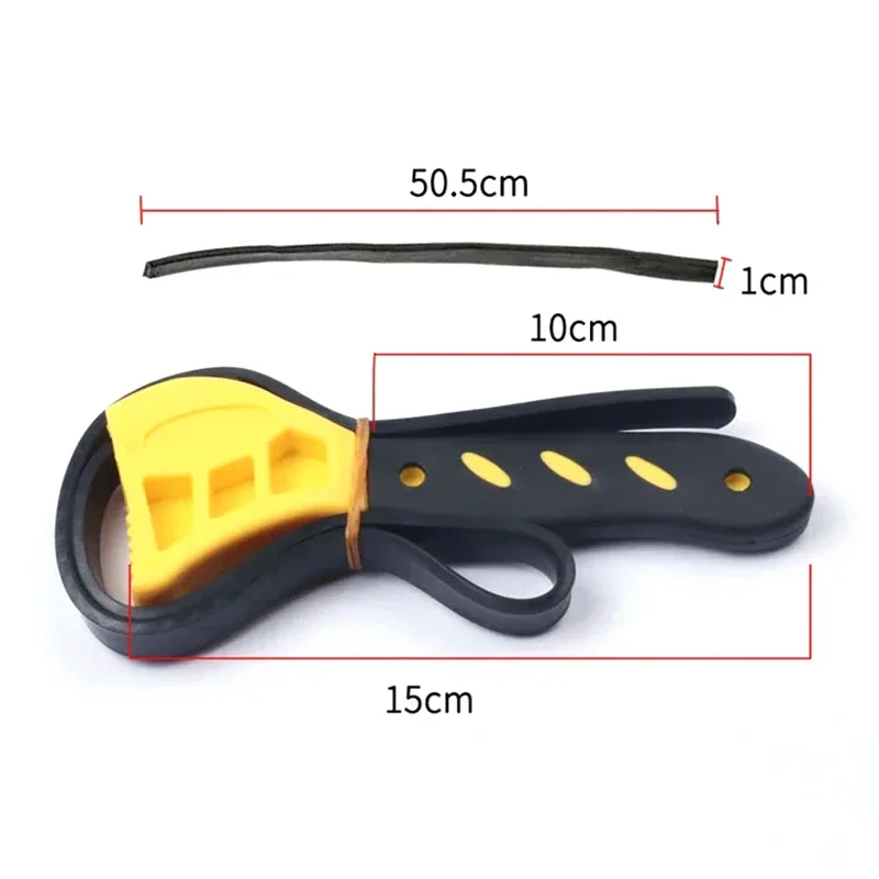 1PC 6inch Belt Wrench Oil Filter Puller Strap Adjustable Disassembly Tool Spanner Chain Wrench Strap Opener