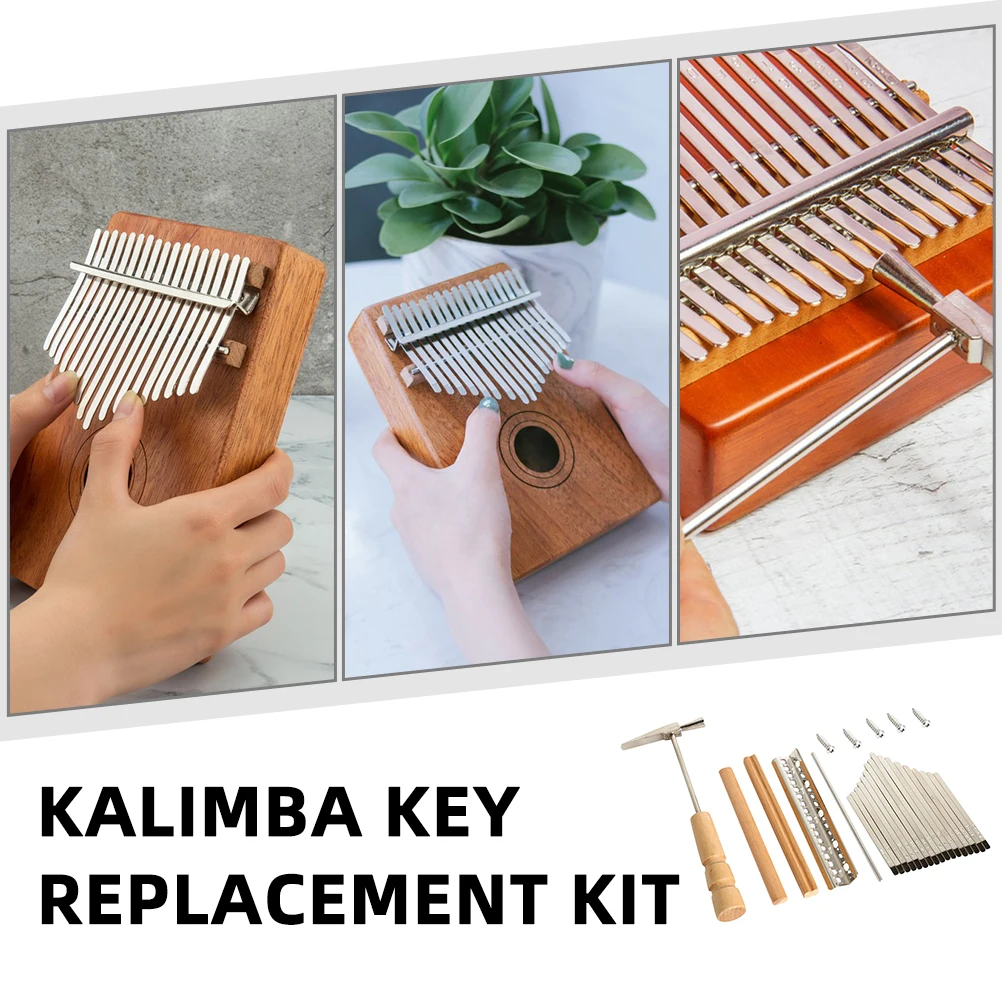 

1 set Thumb Piano Accessories 17 Keys Kalimba Diy Kit Premium Metal Durable Wear Resistant Smooth No Burr Easy Assemble Repair