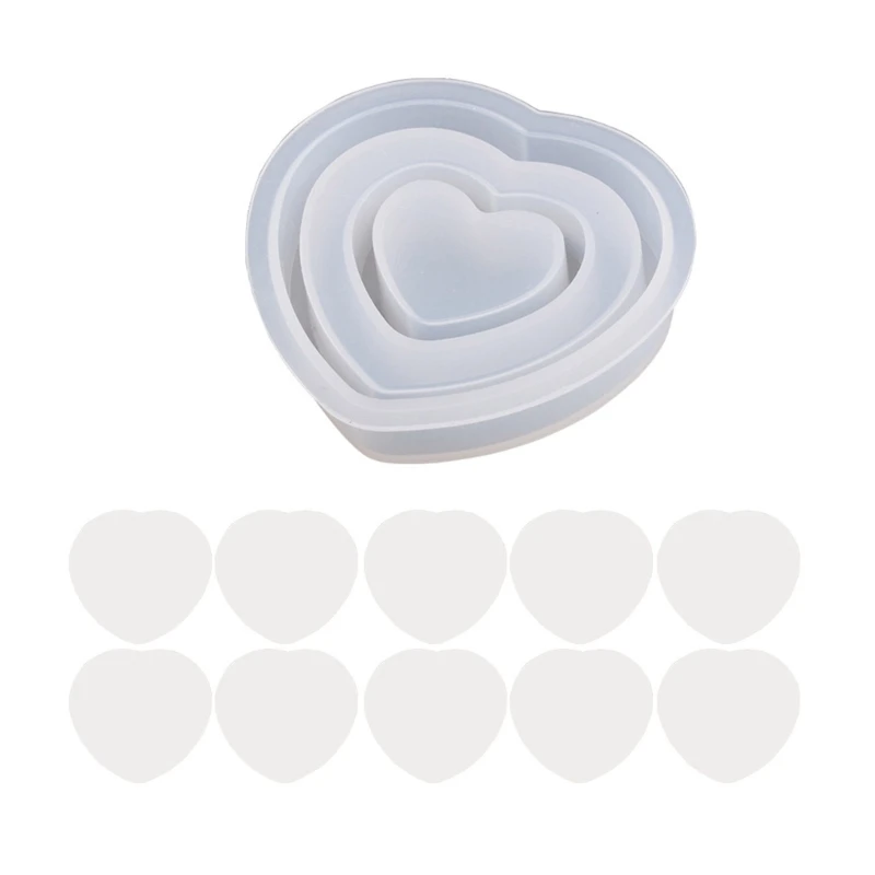 Resin Shaker Molds Set with 10 Seal Films Moon Star Bear Silicone Mold Keychain Necklace Pendant Epoxy Mold DIY