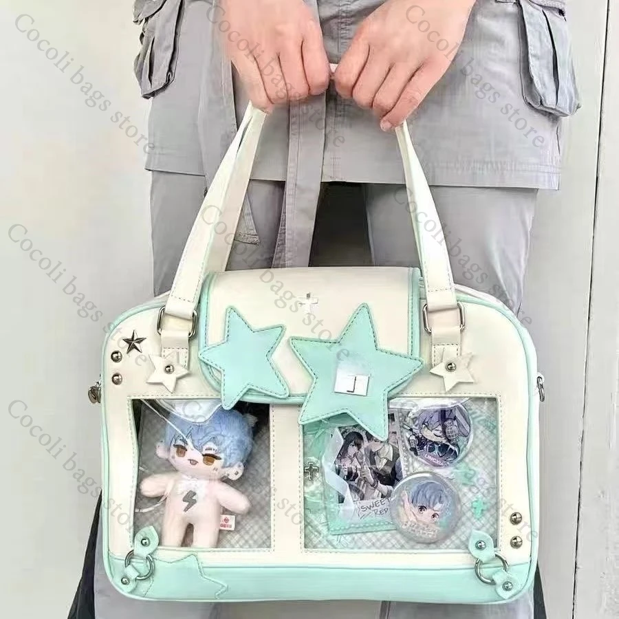 

Ita Bag Cross Bag PU Leather Women's Bag with Transparent Pocket Hand Bag Itabag for Women 20cm Doll Casual Bag for Women