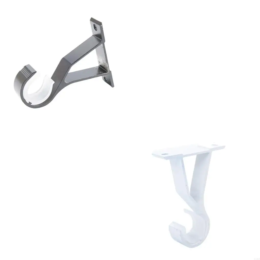 62KD Aluminium Alloy Curtain Pole Bracket Hang Ceiling Metal Durable Base Fixed