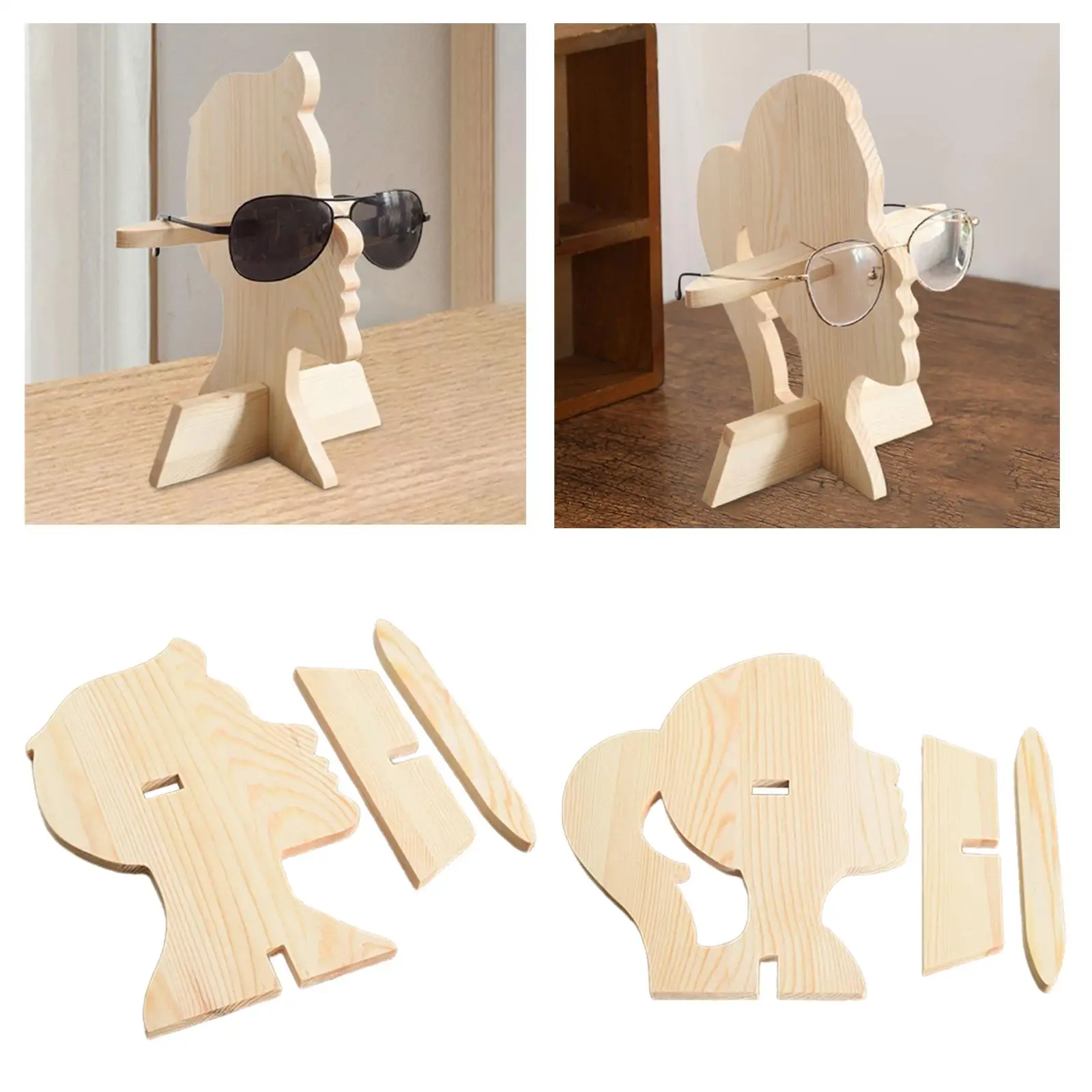 

Деревянный держатель для очков, декоративная подставка для очков, стеллаж для солнцезащитных очков для гостиной, спальни, офисного стола, декор