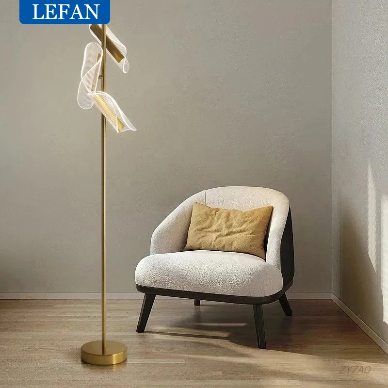 Modern Nordic Minimalist Led Acrylic Floor Lamp Standing Light For Living Room Bedroom Home Decor Designer Vertical Lighting Fix