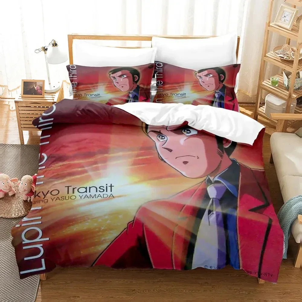 3rd, 2024 Lupin 3D Print Anime Duvet Cover Set Single Double Queen King Size Bedding Set for Boys Duvet Cover Bed Set Quilt Cove