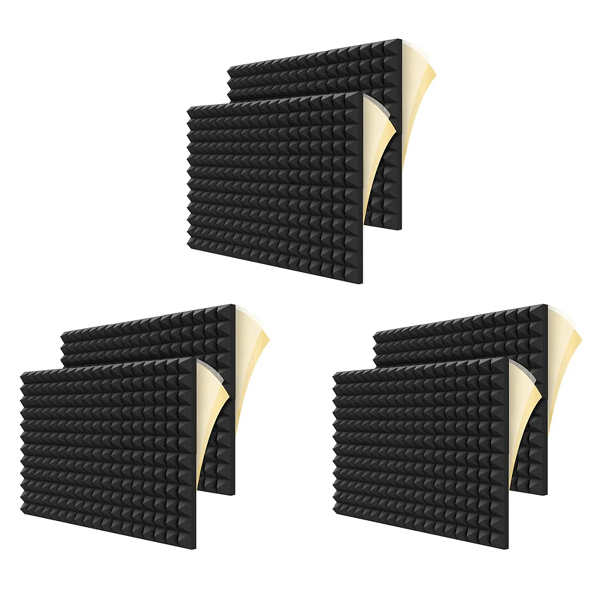 36Pcs Soundproof Foam Panels,2 Inch x 12 Inch x 12 Inch Pyramid Shaped Acoustic Panels for Wall,Studio, Home and Office