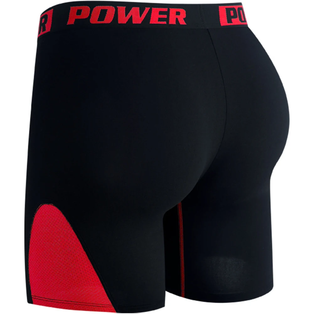 Classic Style Breathable Boxers 5 Spandex Content Color Matching Pattern Long Legs Boxer Briefs Orange Gym Workout