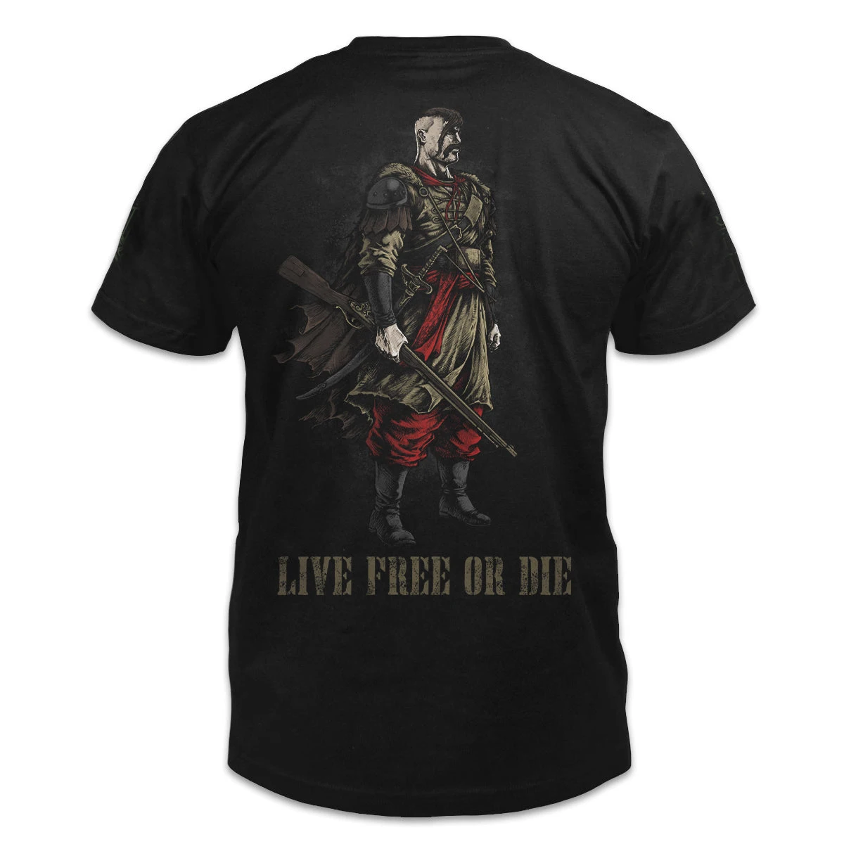 Live Free or Die. Ukraine Legendary Cossack Christian Warriors T-Shirt. Summer Cotton Short Sleeve O-Neck Mens T Shirt New S-3XL