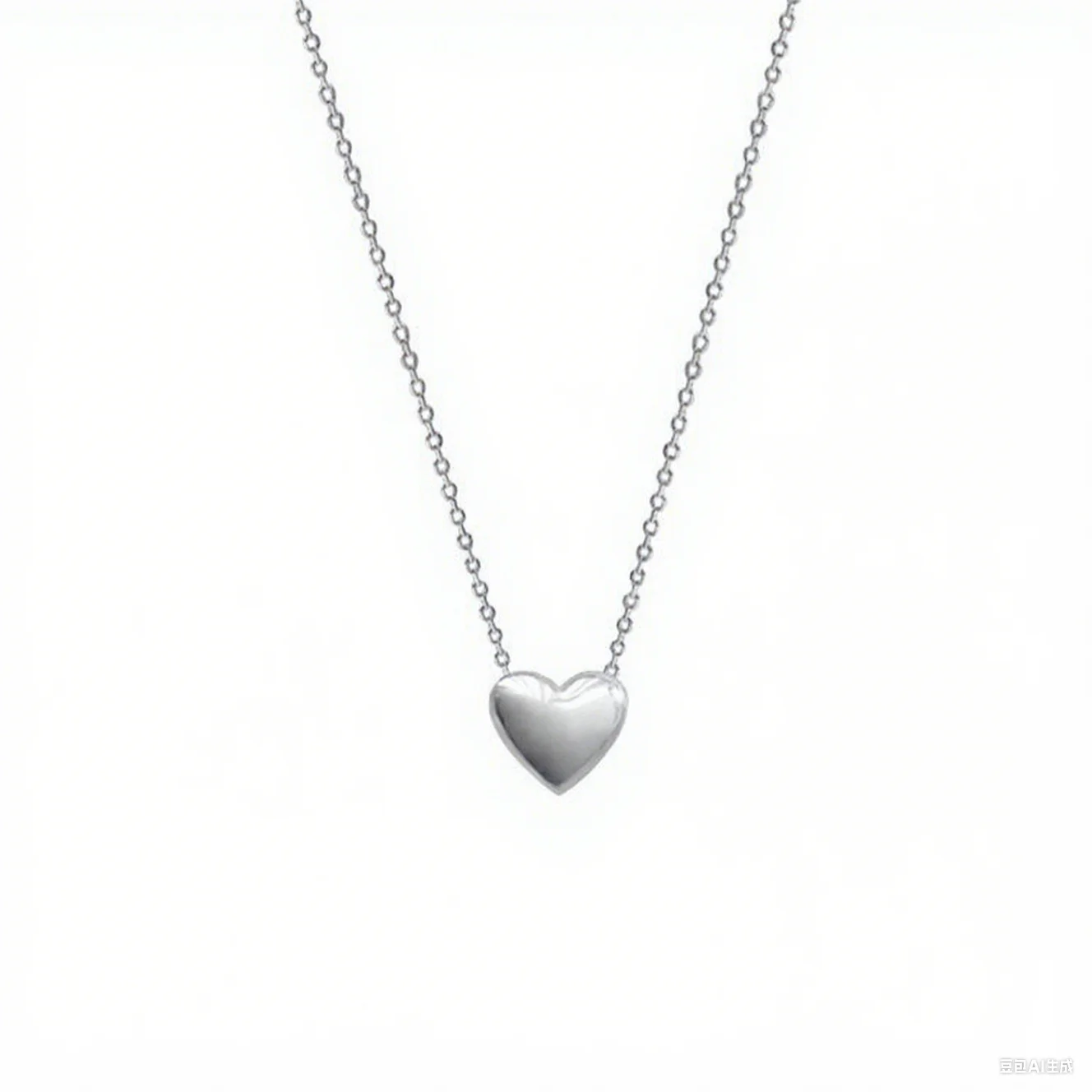 925 Sterling Silver Glossy Heart Pendant Necklace Women Plated 14K Gold Fashion Temperament Anniversary Jewelry