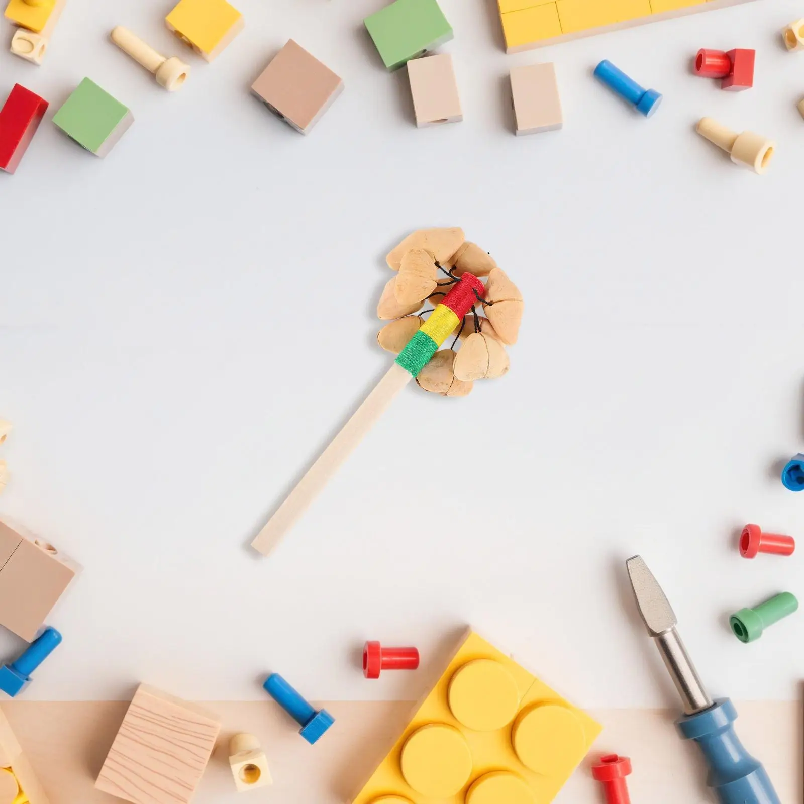 Grzechotki ręczne z łupin owoców Zabawki dla dzieci Tamburyn Instrumenty muzyczne Instrumenty muzyczne dla dzieci Tradycyjne drewniane ręcznie robione