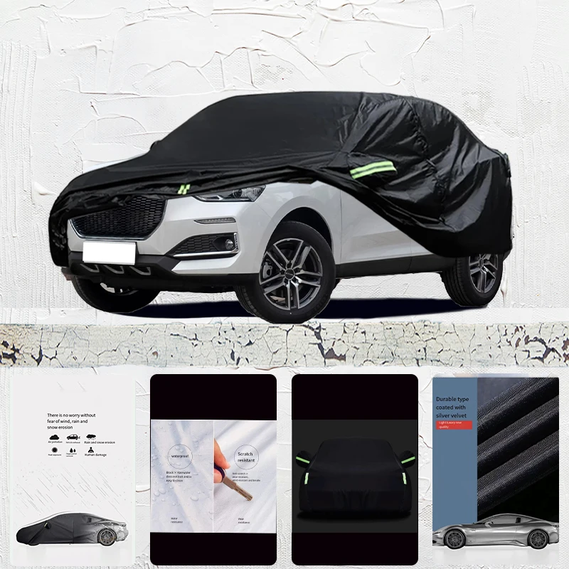 

For Haval f5 fit Outdoor Protection Full Car Covers Snow Cover Sunshade Waterproof Dustproof Exterior Car cover Black