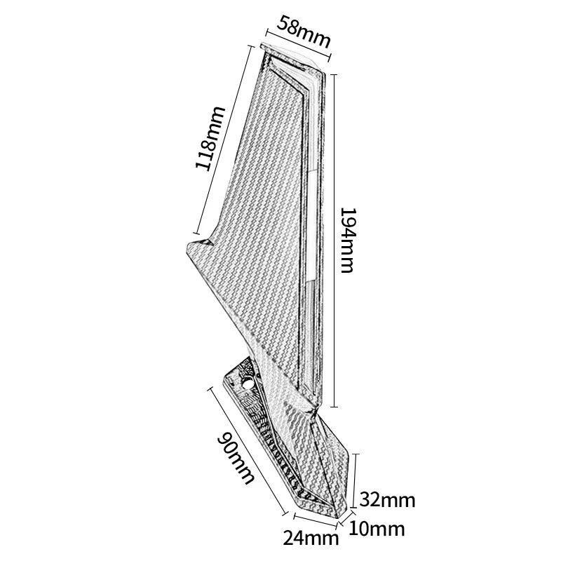 カワサキニンジャ600,z400,z650,z900,ktm,duke690,790,890,990用の修正された固定翼モーターサイクルバックミラー