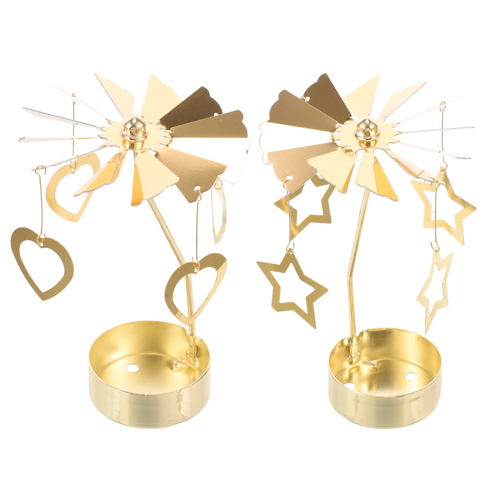 2 قطعة الشمعدان الدوار الإبداعية الحب قلب نجمة خماسية ديكور حفلة عيد الميلاد إمدادات سطح المكتب ديكور متعدد الوظائف تزين