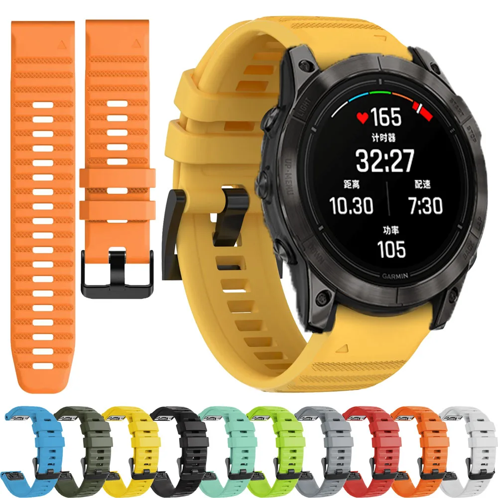 Pulseira de relógio QuickFit para Garmin Fenix, Pulseira oficial em silicone, Pulseira Instinct2, 26, 22mm, 7X, 7, Epix Pro, 51mm, 6X, 6, 5X, 5 Plus