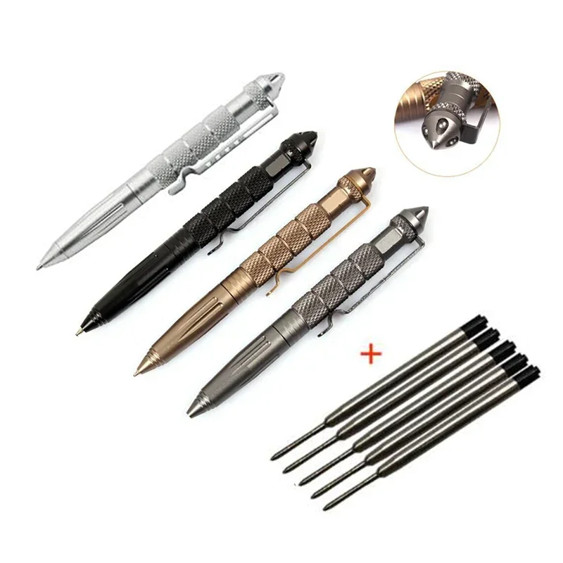 

1-2pcs Multifunctional Mini Pocket Anti-skid Signature Tactical defensa personal Pen Outdoor Sports Camping Self-defense Supplie