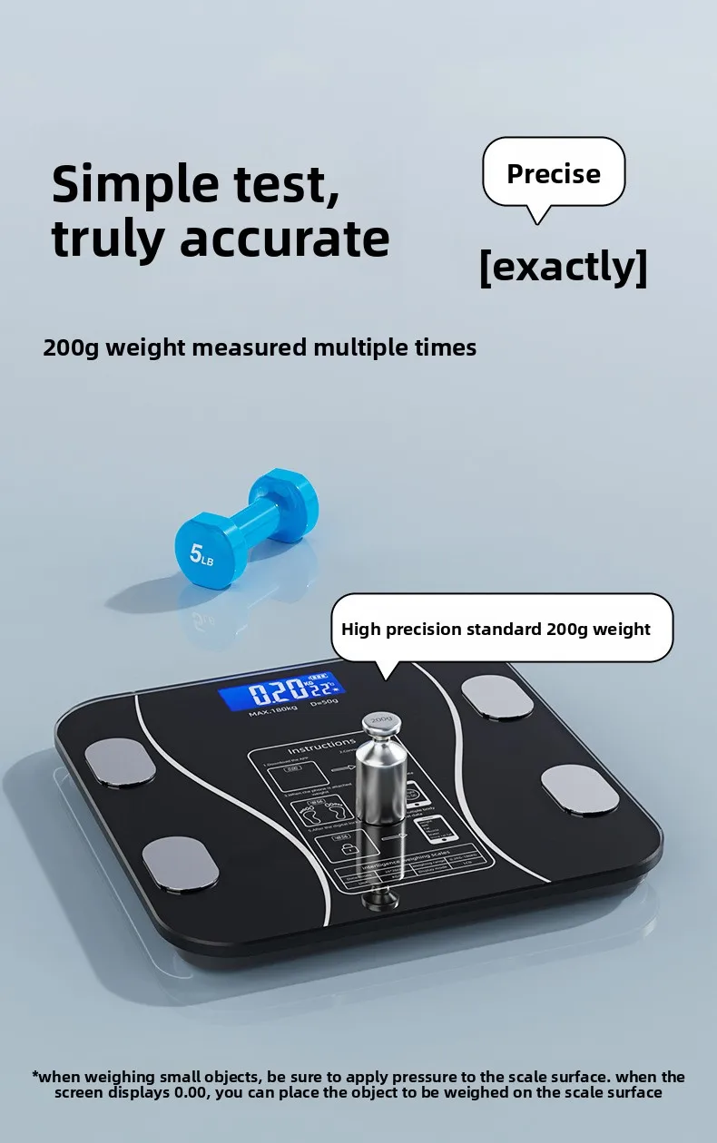 Smart Bluetooth Body Fat Scale Rechargeable Electronic Weighing_voghion.com