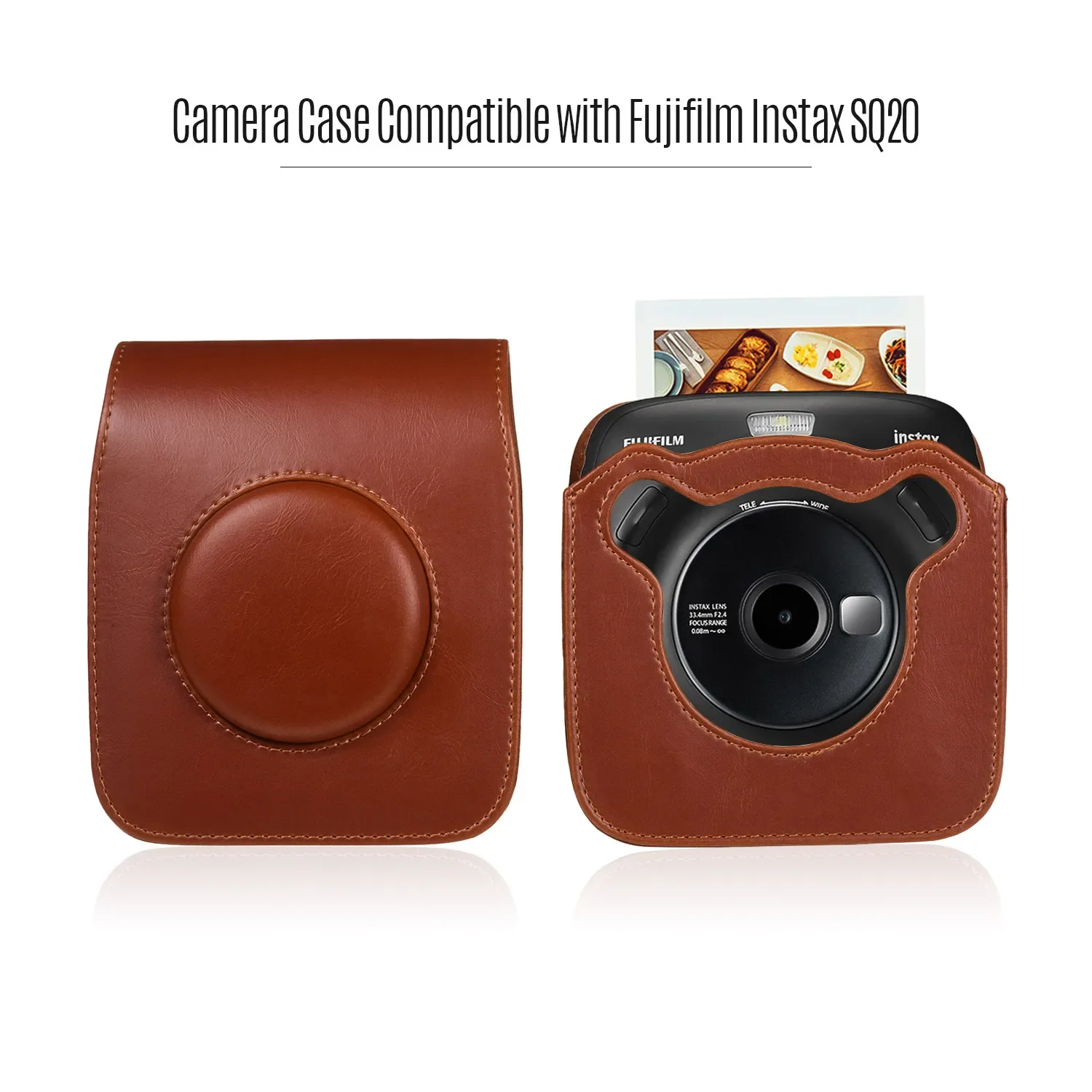 Funda para cámara FUJIFILM Instax SQUARE SQ20 SQ10, funda de cuero PU Vintage con correa para el hombro, funda protectora para cámara