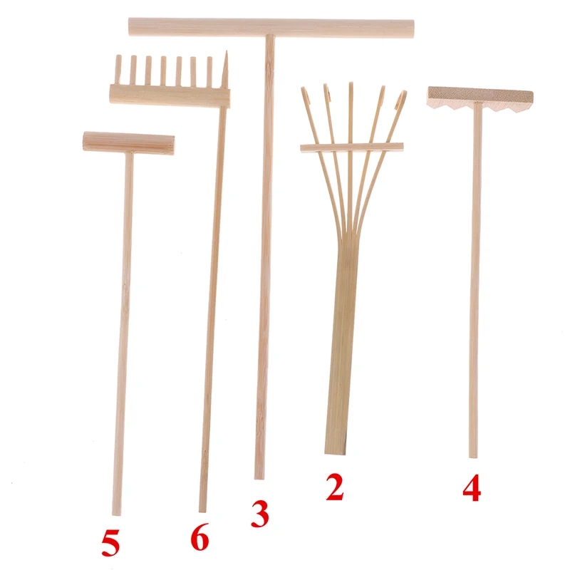 1/5Pcs Mini Bamboo Rake for Zen Garden Sand Tabletop Meditation Feng Shui Decor