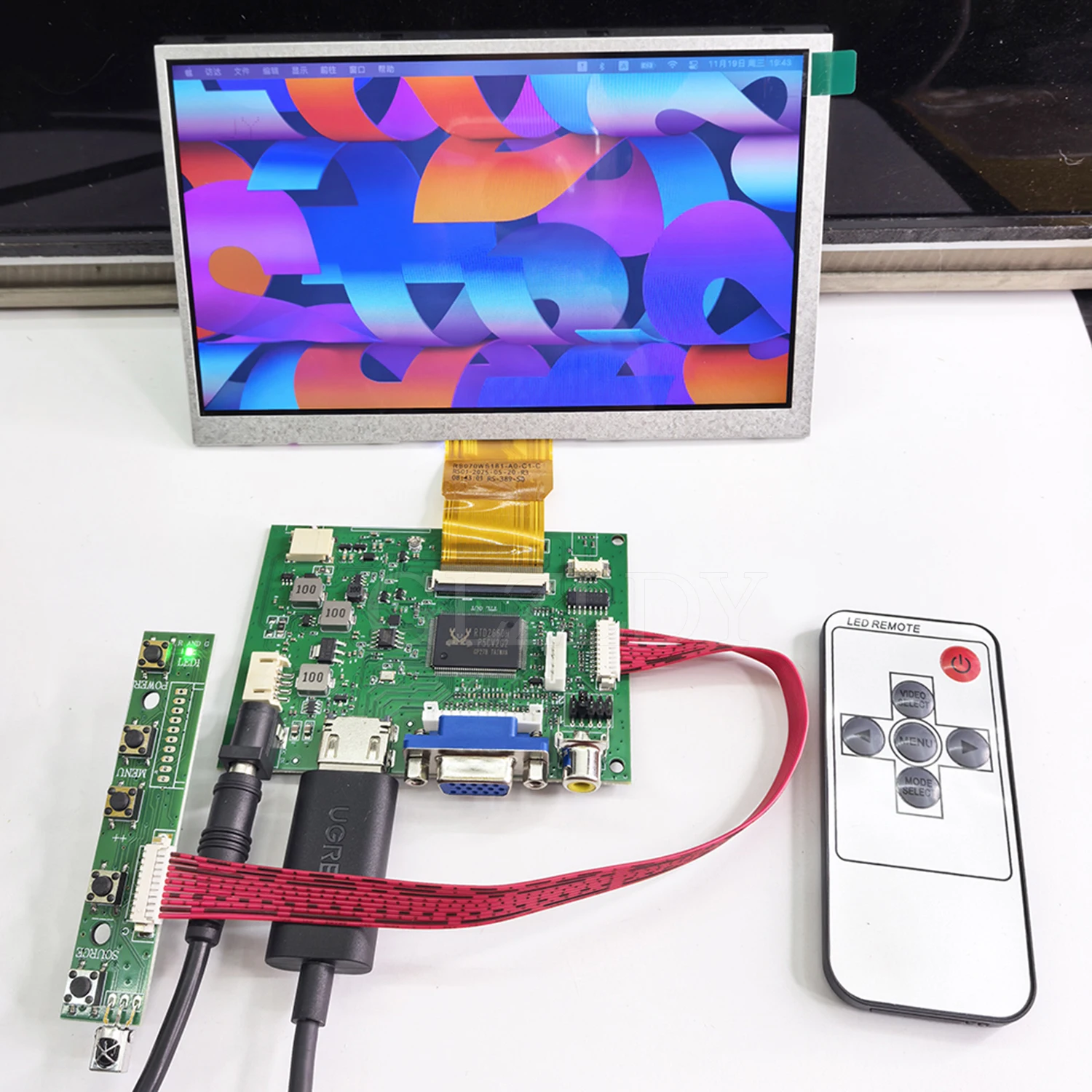 

1024*600 7-дюймовый IPS ЖК-экран монитора плата управления драйвером 2AV HDMI VGA для Raspberry Pi Banana/оранжевый Pi мини-компьютер