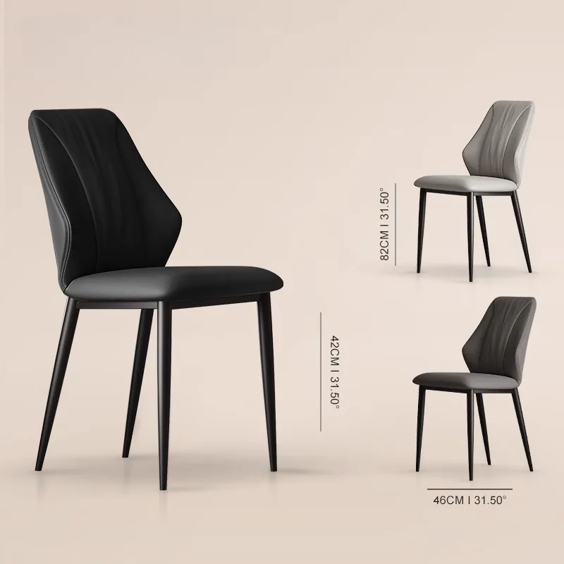 

Italian Light Luxury Minimalist Dining Chair Home and Commercial Restaurant Soft Bag Backrest Chair Simple Modern Nordic Stools