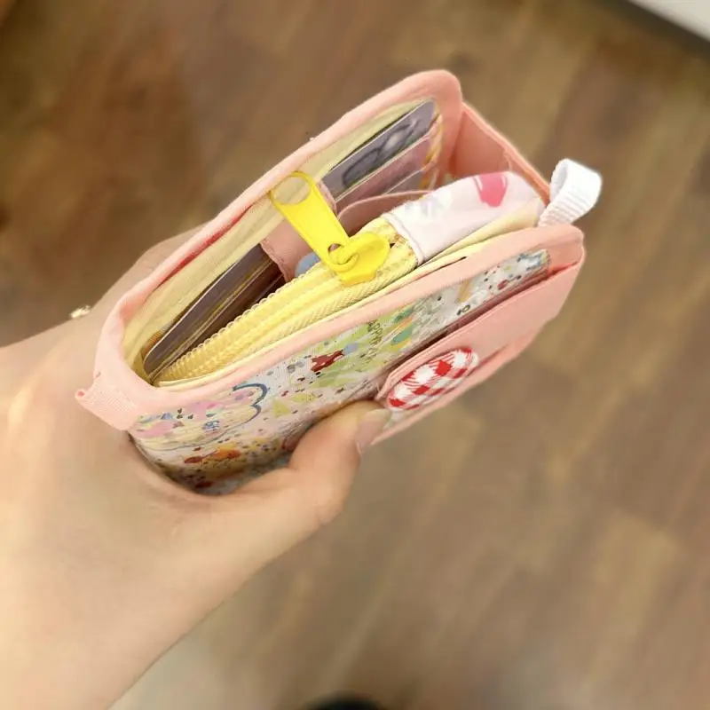 Portable Storage Bag Cute Summer Dopamine Coin Purse New Cartoon Mini Multi Layer Card Holder Portable Small Storage Pouch Gift