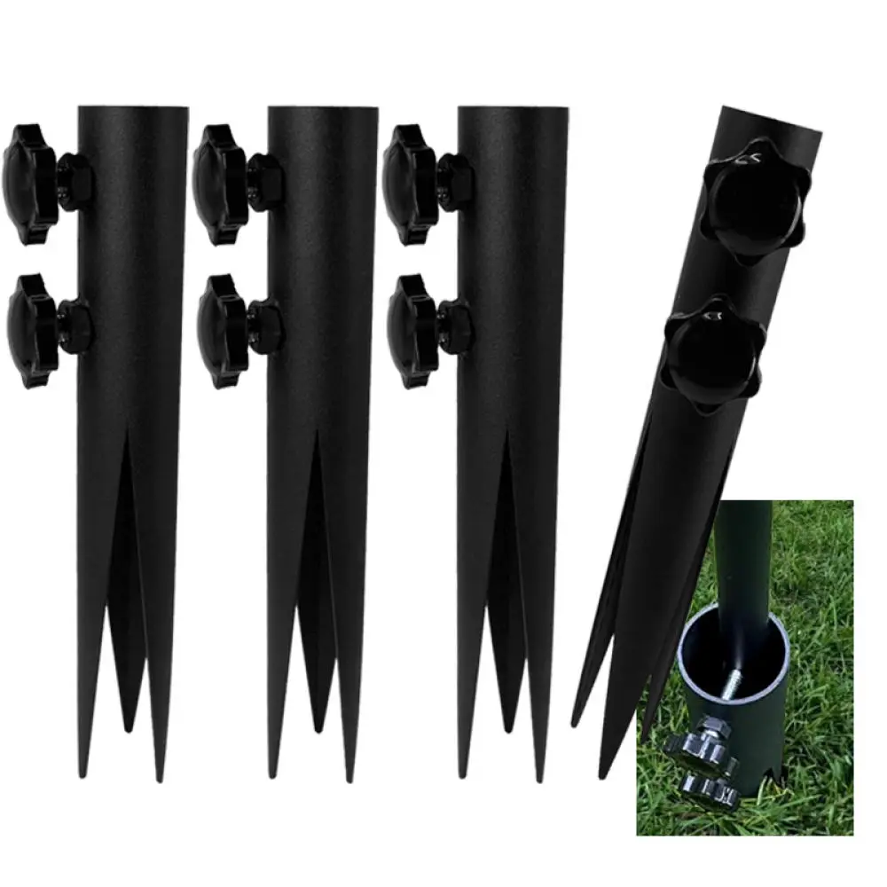 Universal Metal Stake For Outdoor Solar Torch Stand Replacement Fixture Sturdy Garden Light Support Lawn Ornament
