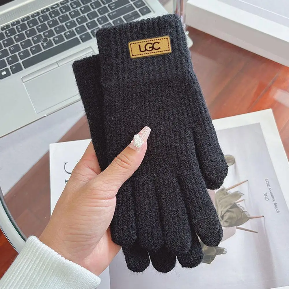 Gloves High Quality Warm Fleece Lined Windproof Elastic Cuffs Anti Slip Winter Unisex Cold Weather Cycling Driving Skiing Hiking