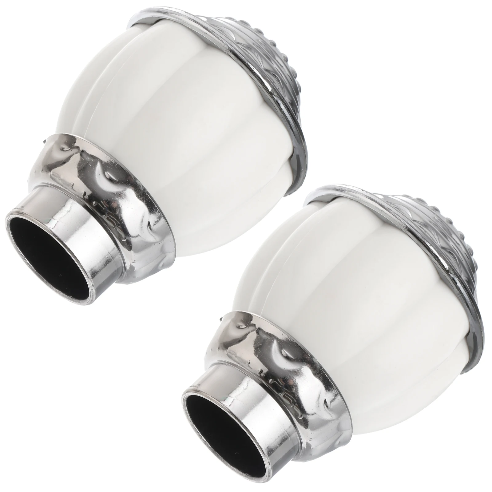 

2 Pcs Curtain Rod End Decorative Pumpkin Finials for 28mm Resin Anti Rust Window Accessories Home Decor Hardware