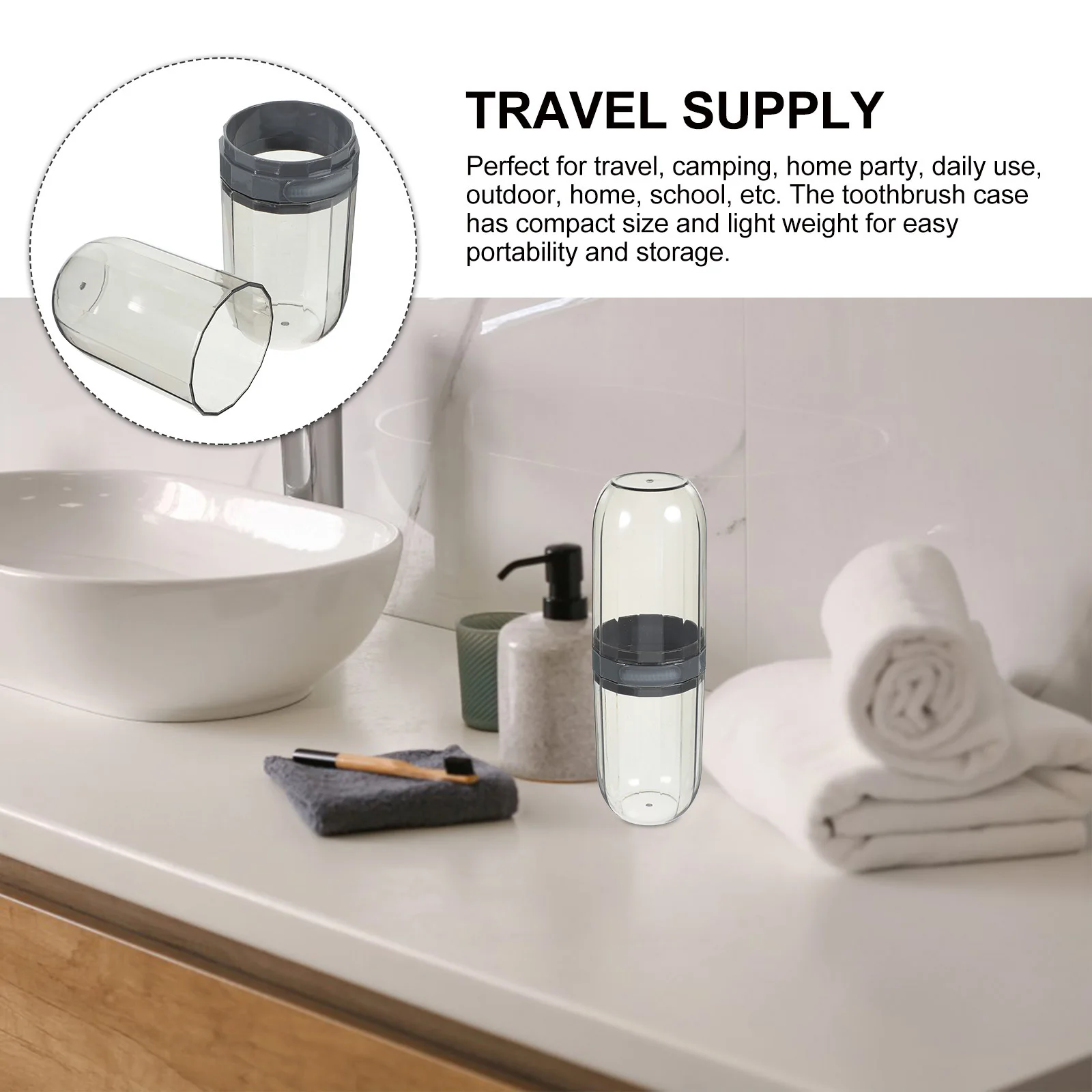 حقيبة فرشاة أسنان محمولة للسفر، منظم خفيف الوزن للاستخدام المنزلي والمدرسة في الهواء الطلق، حامل فرشاة أسنان للسفر #4