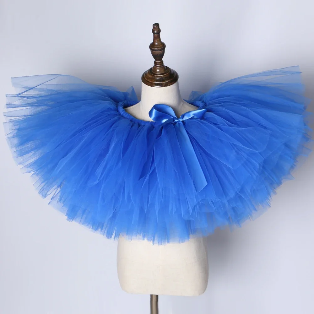 Girls Royal Blue Tutu Skirt Fluffy Kids Skirts for Girls Ballet Dance Tutus Toddler Baby Girl Mini Tulle Skirt Child Pettiskirt