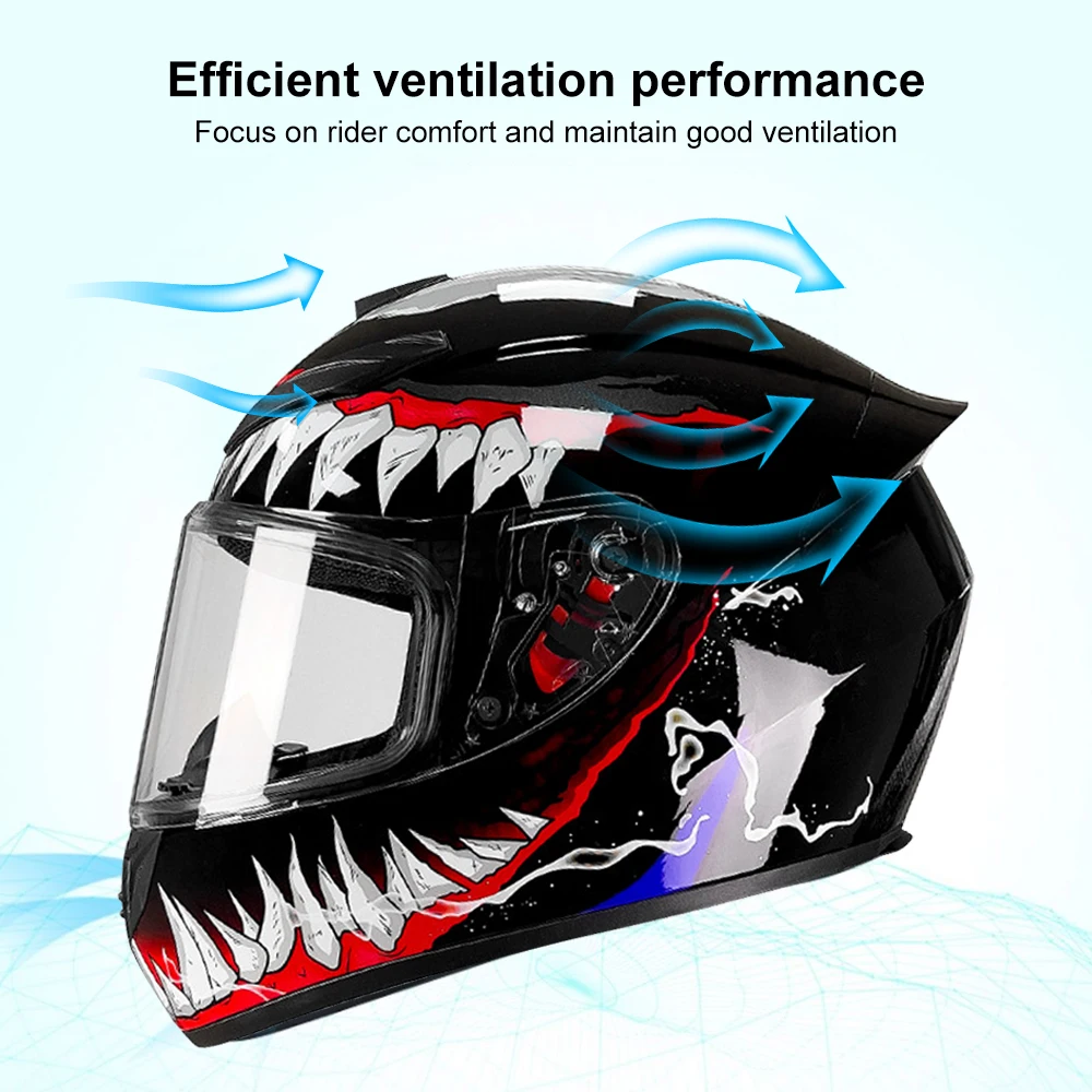 1 قطعة خوذة دراجة نارية للجنسين خوذة كاملة خوذة السلامة في الهواء الطلق ركوب كاسكو موتو السعة الخوذ أربعة مواسم العالمي