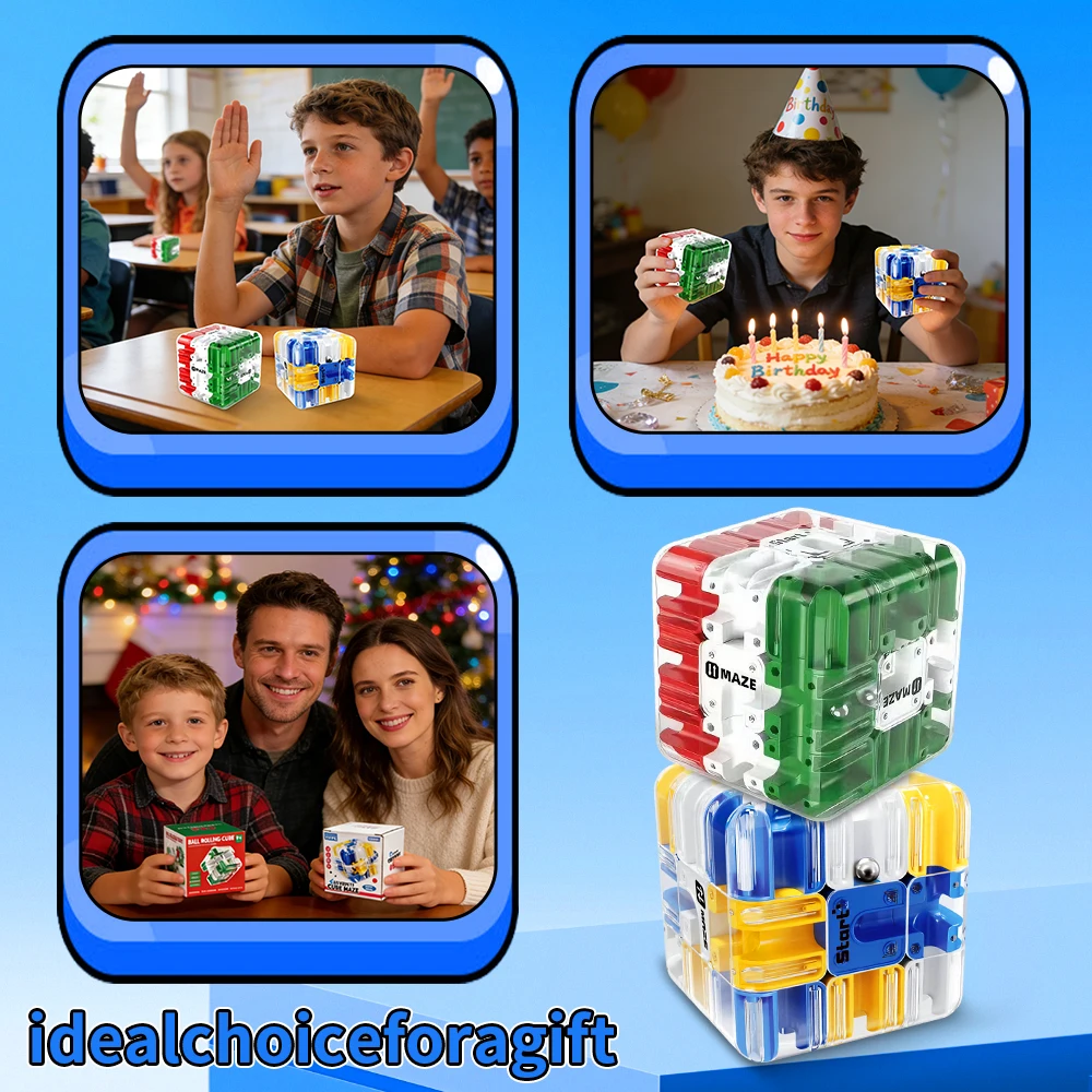 Nuovo cubo labirinto labirinto 3D, giocattolo rompicapo per adulti e bambini, sollievo dallo stress, ragionamento spaziale e puzzle portatile per l'addestramento logico