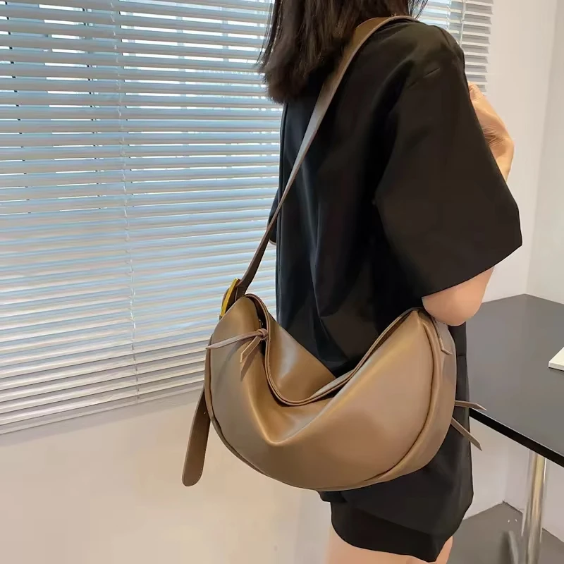 Bolsos cruzados de gran capacidad para mujer, bolsos de lujo, bolsos de hombro suaves sólidos, bolsos de viaje casuales para mujer, bolso Vintage,