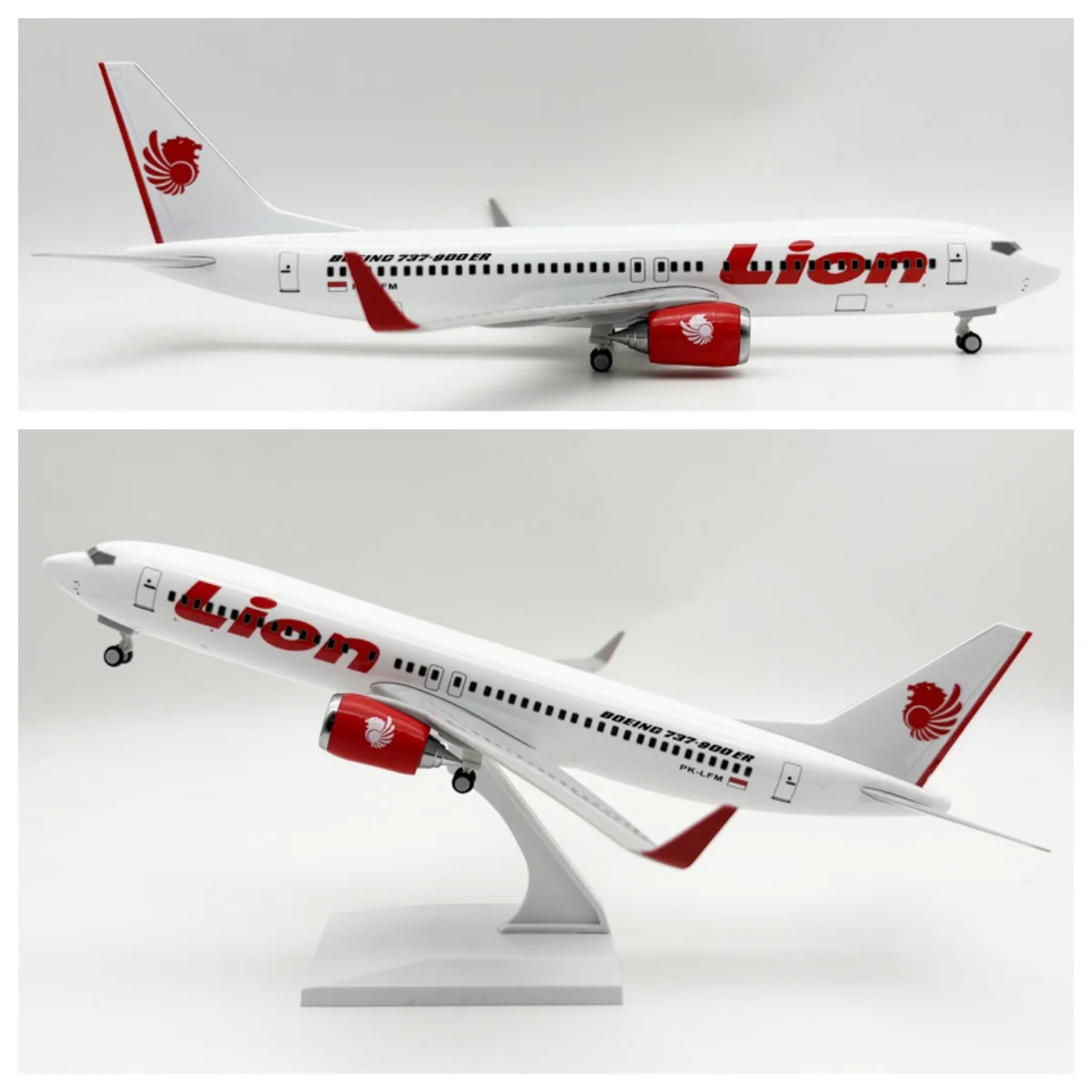 

30cm Lion B737 Airplane Model Kit with Stand 1/240 Scale Resin Diecast plane Model for Collections and Displays or Gift