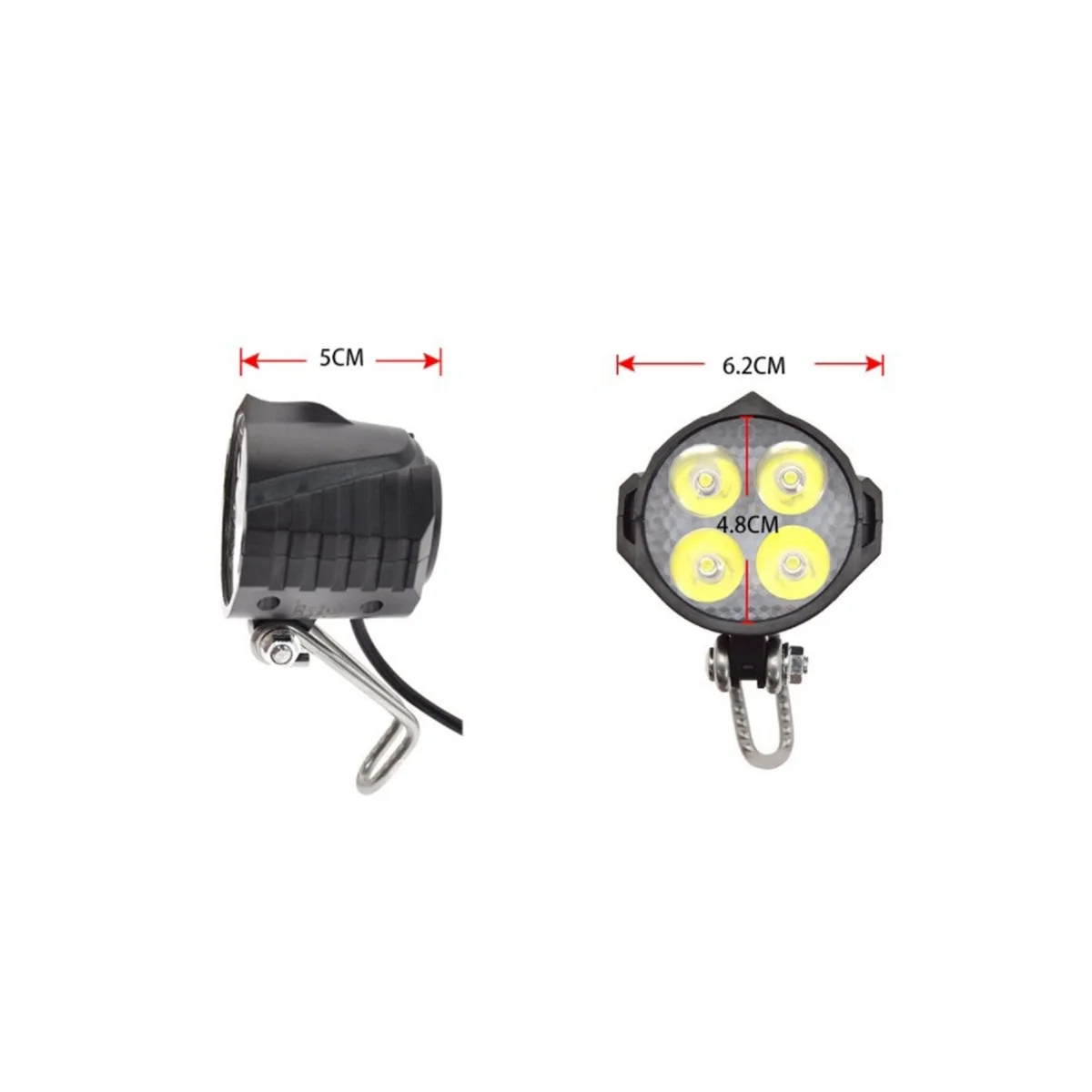 Ebike E-Bike 36V-48V Electric Bicycle Light with Horn Waterproof Headlight Horn Set Front Headlight Parts