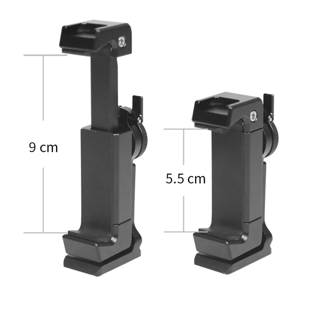 New Universal 360 Rotation Metal Phone Tripod Mount Smartphone Tripod Phone Clip Holder with Cold Shoe Mount for iPhone Sumsung