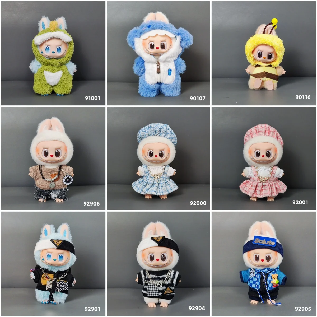 

17cm Cute Mini Plush Doll's Clothes Outfit Accessories For Korea Kpop Exo Labubu Idol Dolls Bee/Shark Suit Clothing DIY Kid Gift