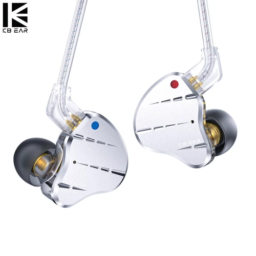 KBEAR KS10 1DD + 4BA auriculares de Metal HIFI en la oreja cómodos de llevar juego deportivo Monitor de música auriculares con reducción de ruido de sonido