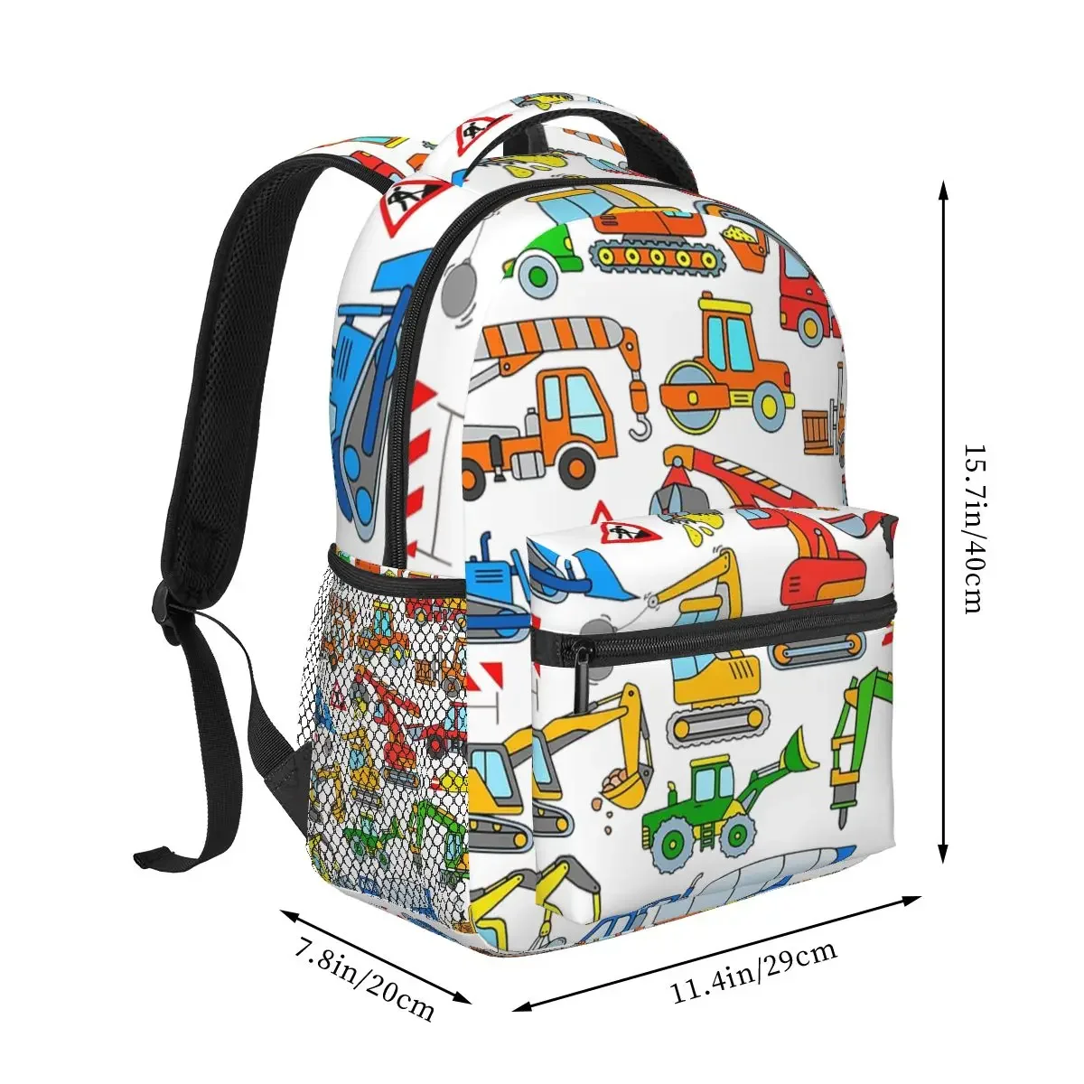 Excavator Design For Kids Backpacks Boys Girls Bookbag Students School Bags Cartoon Travel Rucksack Shoulder Bag Large Capacity