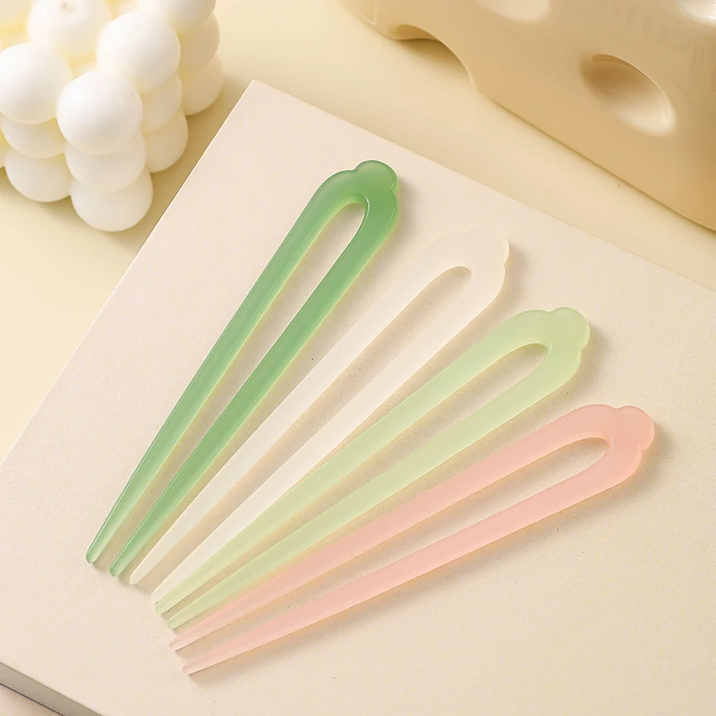 Essigsäure U Form Haar Sticks Haarnadel Brötchen Solide Haar Essstäbchen Chinesischen Stil Haar Gabel Geometrische Kopfbedeckung Haar Zubehör – Detail 4