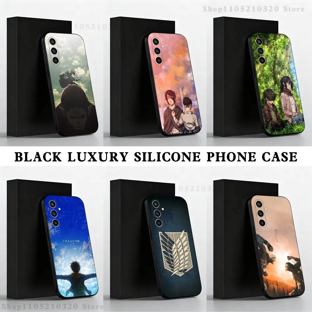 

A-Attack on T-Titan-n Phone Case For Samsung S 25,24,23,22,30,21,10,9,Ultra,Plus,Lite,FE,4,5 G Black Soft Case