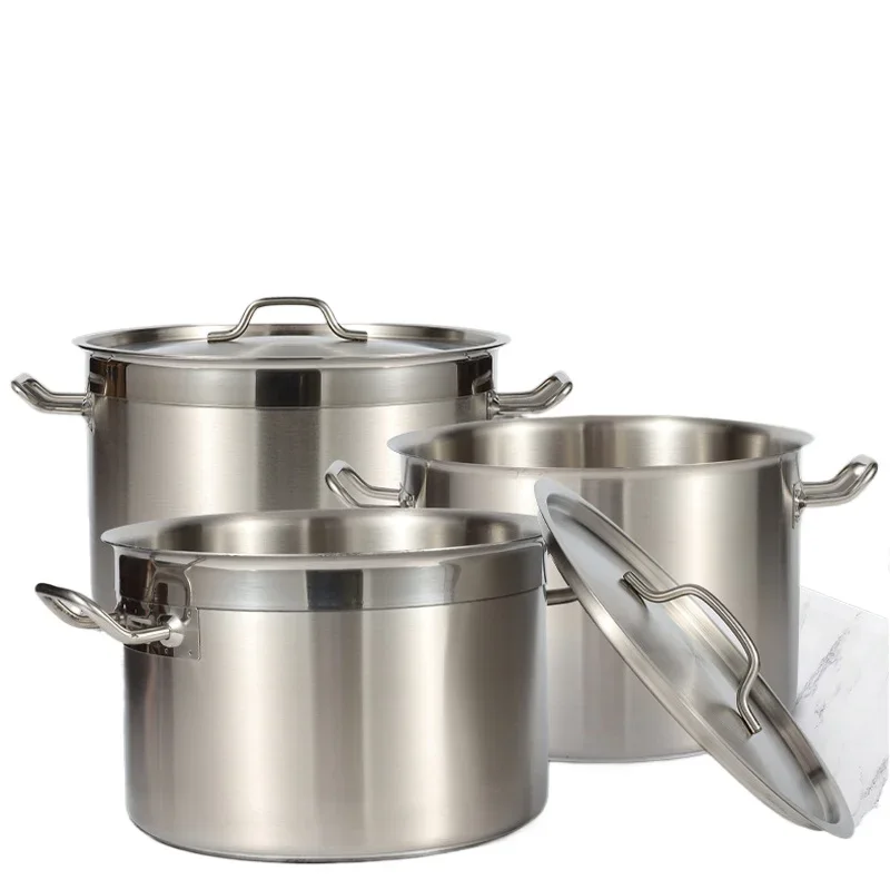 

Large kitchen accessories Thickened stainless steel food soup storage container Cookware soup pot set