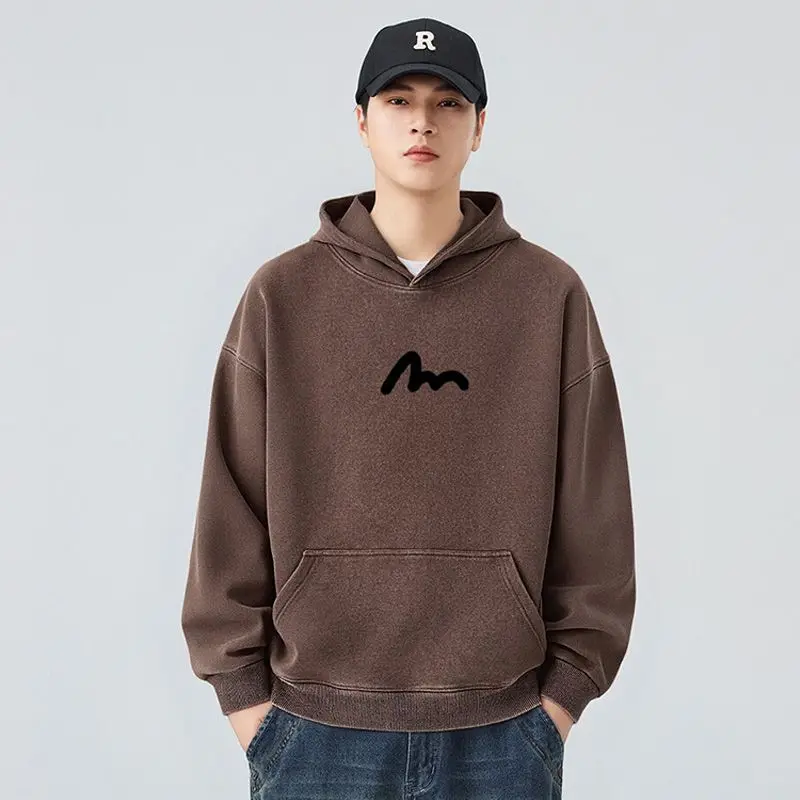 

Loose Fit Cotton Hoodie Men's Spring Casual Wear Long Sve Printed Streetwear Comfortable Breathable Sweatirt Jaet