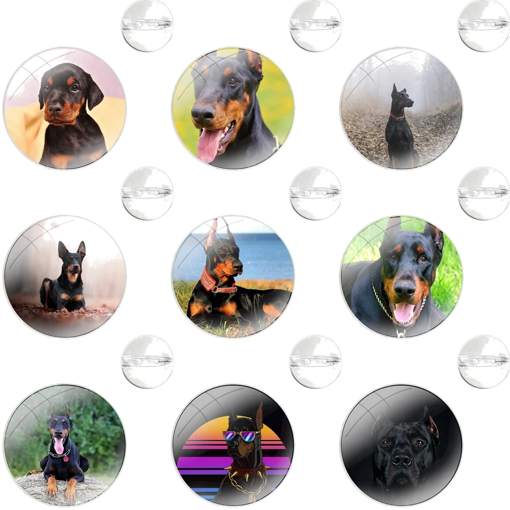 Pins Badge Metal Brooches For Clothes Backpack Decoration gift animal Doberman Pinscher Dog