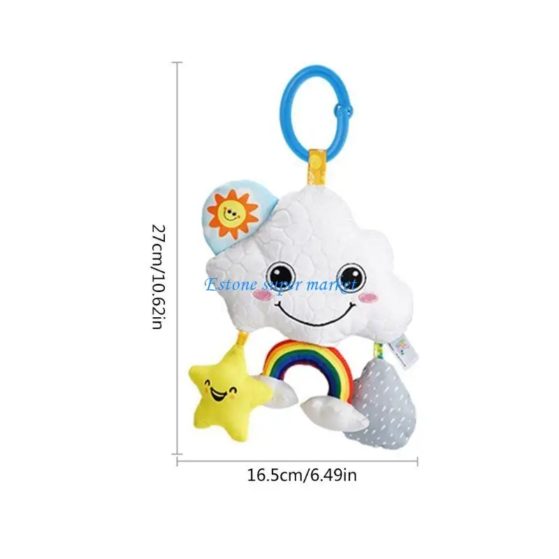 090B Dễ Thương Hình Đám Mây Lục Lạc Xe Đẩy Phụ Kiện Đồ Chơi Giáo Dục Sớm Giường Xung Quanh Đồ PE Làm