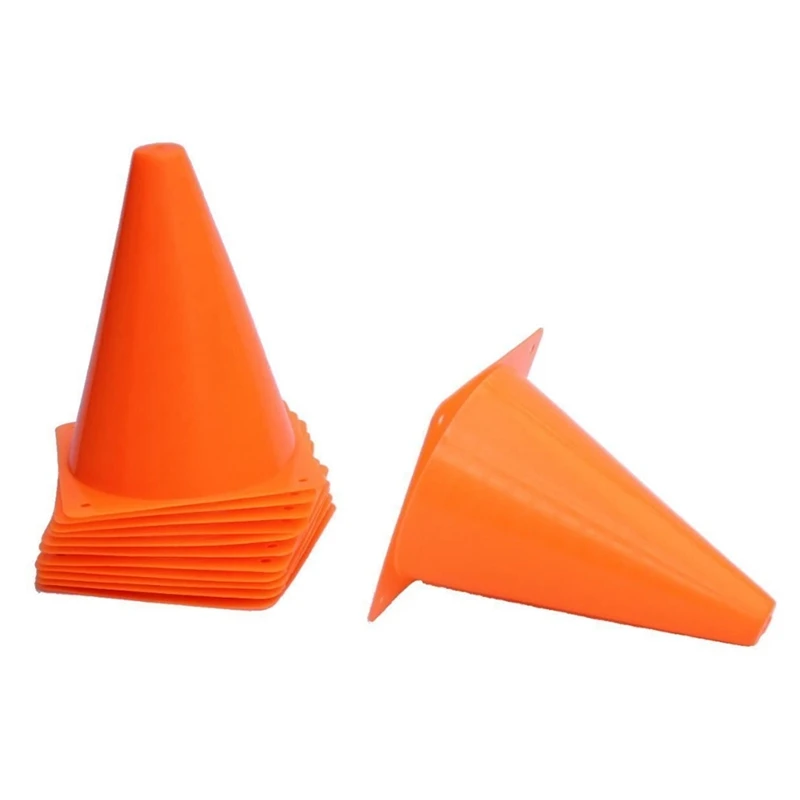 10 Pcs Traffic Cones - 7 Inch Of Multipurpose Construction Theme Party Sports Activity Cones For Football Training